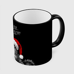 Кружка цветная Белка в гневе на Новый год