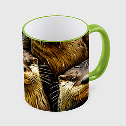 Кружка цветная Выдры