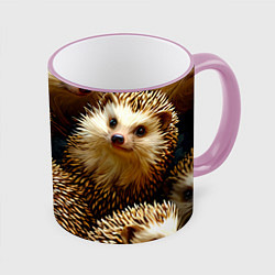 Кружка цветная Ежи