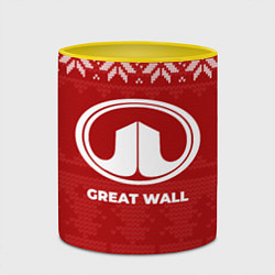 Кружка 3D Новогодний Great Wall, цвет: 3D-белый + желтый — фото 2