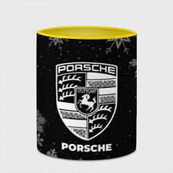 Кружка 3D Снежный Porsche, цвет: 3D-белый + желтый — фото 2