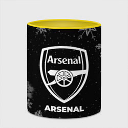 Кружка 3D Снежный Arsenal, цвет: 3D-белый + желтый — фото 2