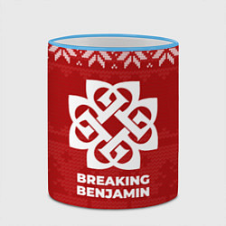 Кружка 3D Новогодний Breaking Benjamin, цвет: 3D-небесно-голубой кант — фото 2