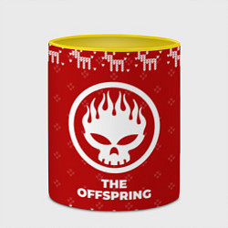 Кружка 3D Новогодний The Offspring с оленями, цвет: 3D-белый + желтый — фото 2