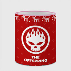 Кружка 3D Новогодний The Offspring с оленями, цвет: 3D-розовый кант — фото 2