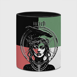 Кружка 3D Ведьма не стареет с вороном и нимбом, цвет: 3D-белый + черный — фото 2