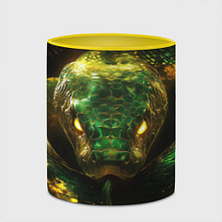 Кружка 3D Светящаяся зелёная змея, цвет: 3D-белый + желтый — фото 2