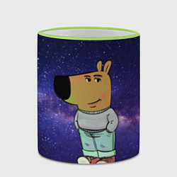 Кружка 3D Чиловый парень в космосе, цвет: 3D-светло-зеленый кант — фото 2