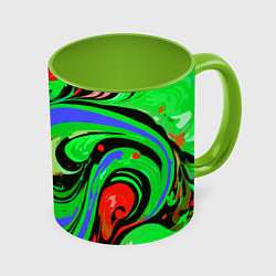 Кружка цветная Красно-зелёный узор