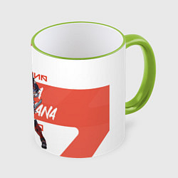 Кружка 3D Нэкомия Мана - ZZZ, цвет: 3D-светло-зеленый кант