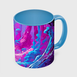 Кружка цветная Фиолетовая кислотная абстракция