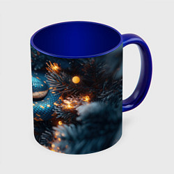 Кружка цветная Синяя змея с золотыми пятнами