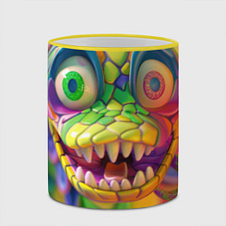 Кружка 3D Радужная змея, цвет: 3D-желтый кант — фото 2