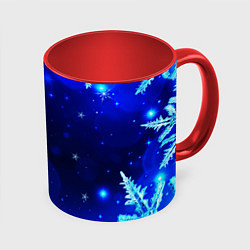 Кружка цветная Снежный узор