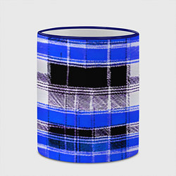 Кружка 3D Белые полосы на чёрно-синем фоне, цвет: 3D-синий кант — фото 2