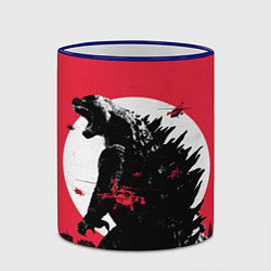 Кружка 3D Godzilla destroys the city, цвет: 3D-синий кант — фото 2