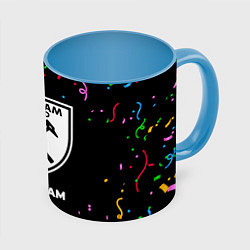 Кружка 3D West Ham конфети, цвет: 3D-белый + небесно-голубой