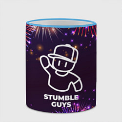 Кружка 3D Праздничный Stumble Guys, цвет: 3D-небесно-голубой кант — фото 2