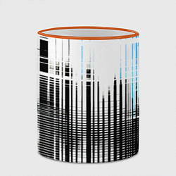 Кружка 3D Сине-чёрный гранж на белом фоне, цвет: 3D-оранжевый кант — фото 2