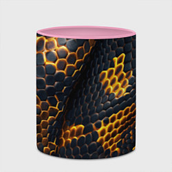 Кружка 3D Текстура змеи, цвет: 3D-белый + розовый — фото 2