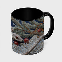 Кружка цветная Объемная новогодняя змея
