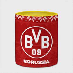 Кружка 3D Новогодний Borussia, цвет: 3D-белый + желтый — фото 2