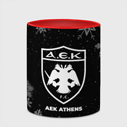 Кружка 3D Снежный AEK Athens, цвет: 3D-белый + красный — фото 2