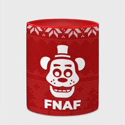 Кружка 3D Новогодний FNAF, цвет: 3D-белый + красный — фото 2