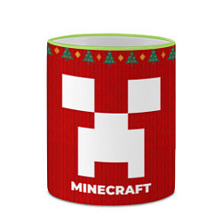 Кружка 3D Minecraft new year, цвет: 3D-светло-зеленый кант — фото 2