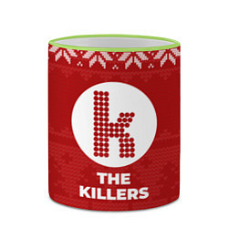 Кружка 3D Новогодний The Killers, цвет: 3D-светло-зеленый кант — фото 2