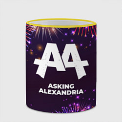 Кружка 3D Праздничный Asking Alexandria, цвет: 3D-желтый кант — фото 2