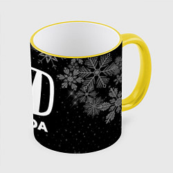 Кружка 3D Снежный Honda, цвет: 3D-желтый кант