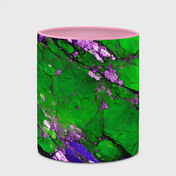 Кружка 3D A purple mineral in a green stone, цвет: 3D-белый + розовый — фото 2