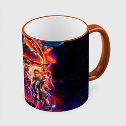 Кружка 3D Супергерои Avengers infinity war, цвет: 3D-оранжевый кант