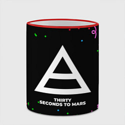 Кружка 3D Thirty Seconds to Mars конфети, цвет: 3D-красный кант — фото 2