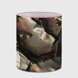 Кружка 3D Жидкая субстанция светло-коричневая, цвет: 3D-розовый кант — фото 2