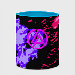 Кружка 3D Linkin park огненные краски, цвет: 3D-белый + небесно-голубой — фото 2