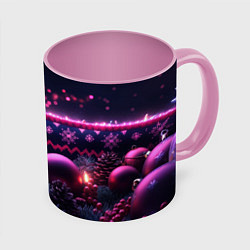 Кружка цветная Новый год в фиолетовом свете