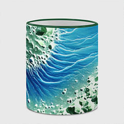 Кружка 3D Берег и синие волны, цвет: 3D-зеленый кант — фото 2