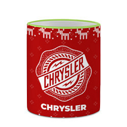 Кружка 3D Новогодний Chrysler с оленями, цвет: 3D-светло-зеленый кант — фото 2