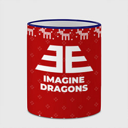 Кружка 3D Новогодний Imagine Dragons с оленями, цвет: 3D-синий кант — фото 2