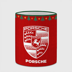 Кружка 3D Porsche new year, цвет: 3D-зеленый кант — фото 2