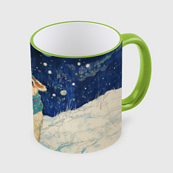 Кружка цветная Новогодняя милая овечка