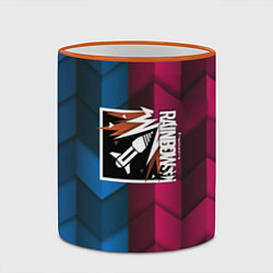 Кружка 3D Rainbow six abstract, цвет: 3D-оранжевый кант — фото 2