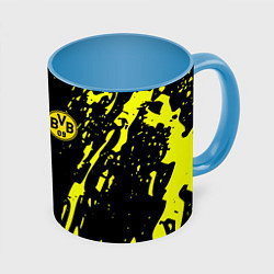 Кружка 3D Borussia краски текстура, цвет: 3D-белый + небесно-голубой