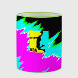 Кружка 3D NBA неоновые краски текстура, цвет: 3D-светло-зеленый кант — фото 2
