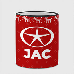 Кружка 3D Новогодний JAC с оленями, цвет: 3D-черный кант — фото 2