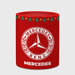 Кружка 3D Mercedes new year, цвет: 3D-белый + красный — фото 2