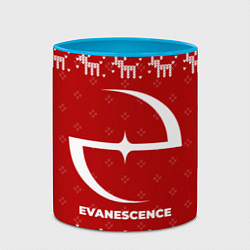Кружка 3D Новогодний Evanescence с оленями, цвет: 3D-белый + небесно-голубой — фото 2