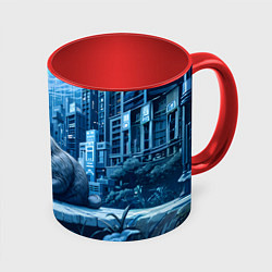 Кружка цветная Капибара программист под водой